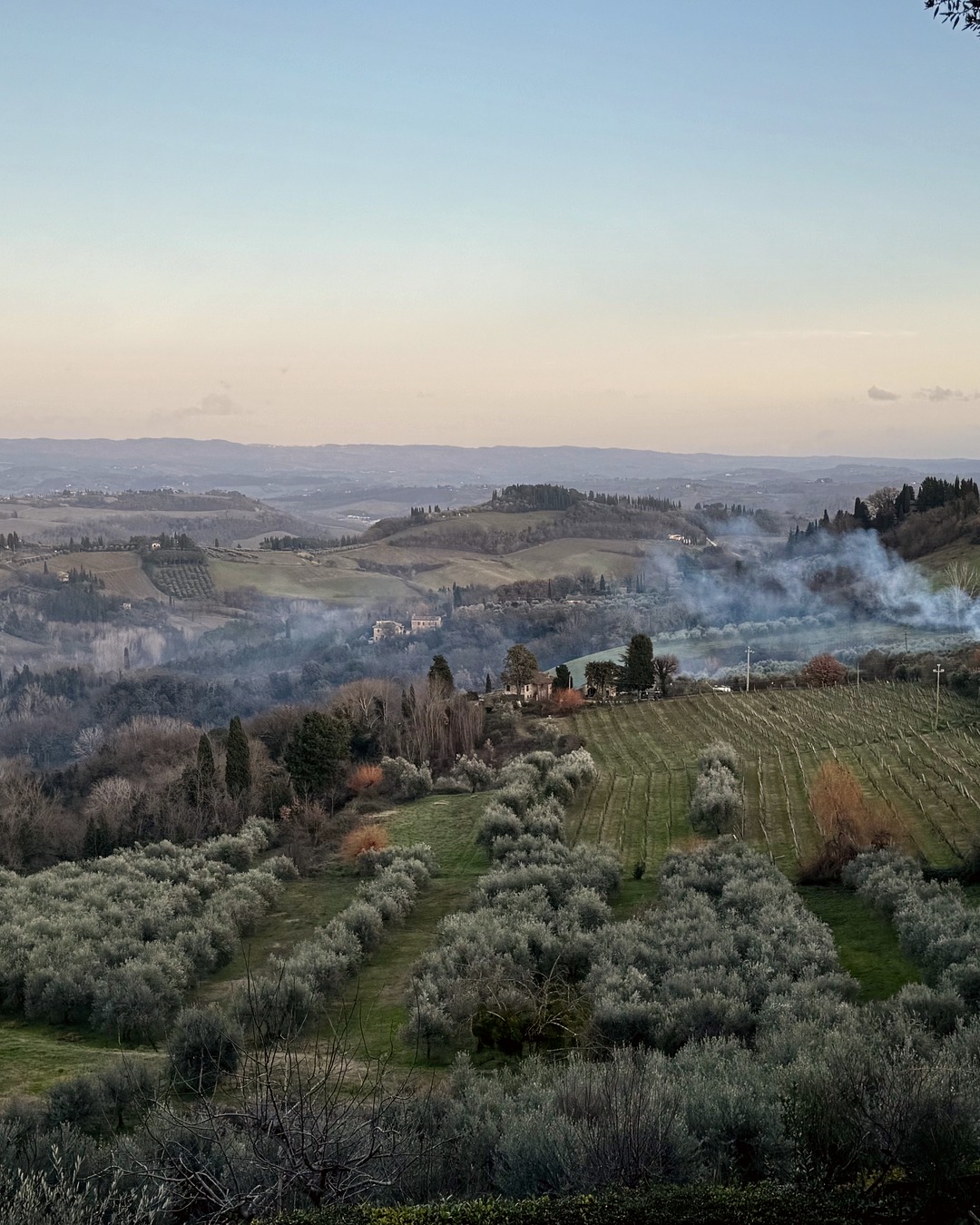 Misty Tuscan hills